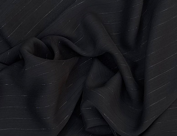 Black Metallic Chiffon