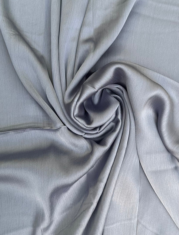 Grey Crinckle Silk Satin