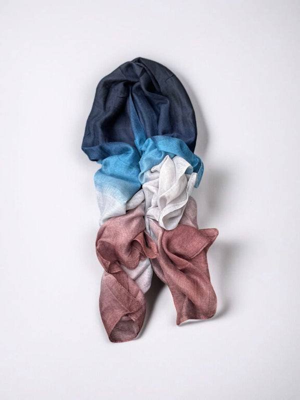Burgundy/Blues Soft Lawn Hijabs