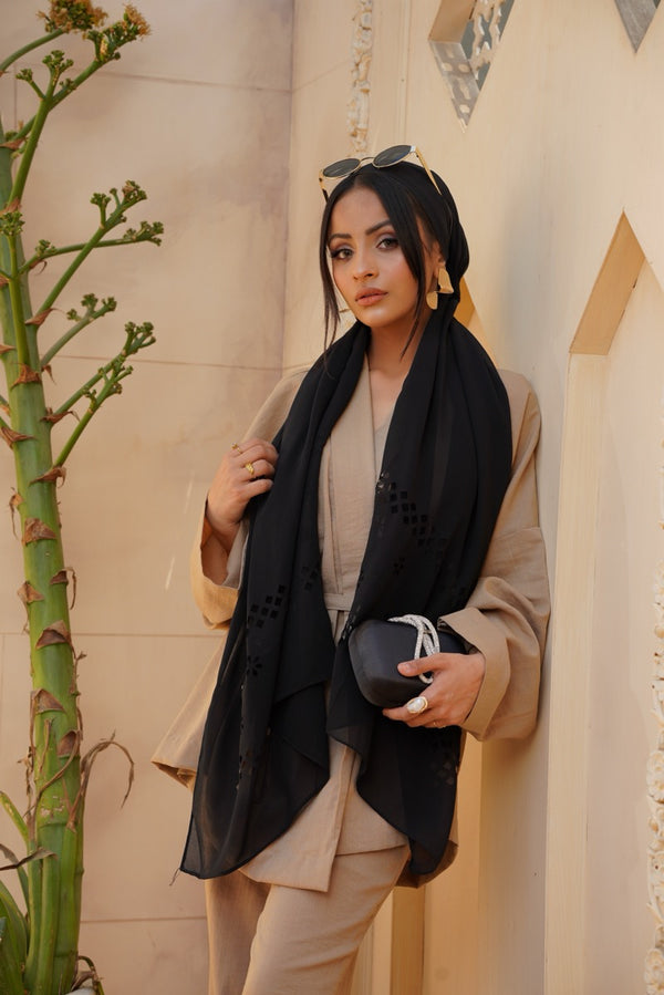 Black Cut work georgette