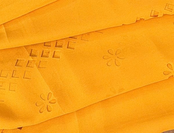 Mustard Cut work georgette