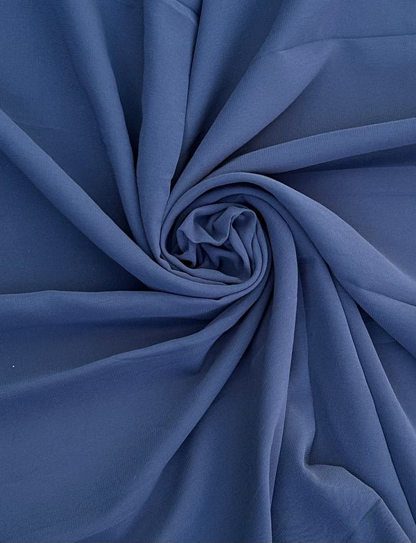 Deep Blue Plain Georgette