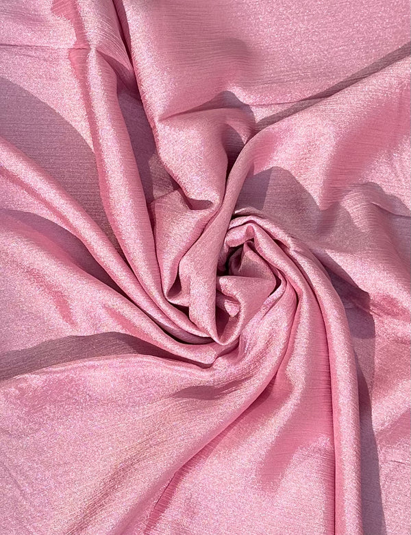 Pink Crinckle Silk Satin