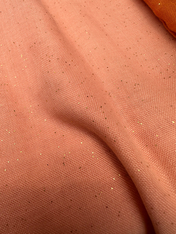 Peach Sparkling lawn hijab