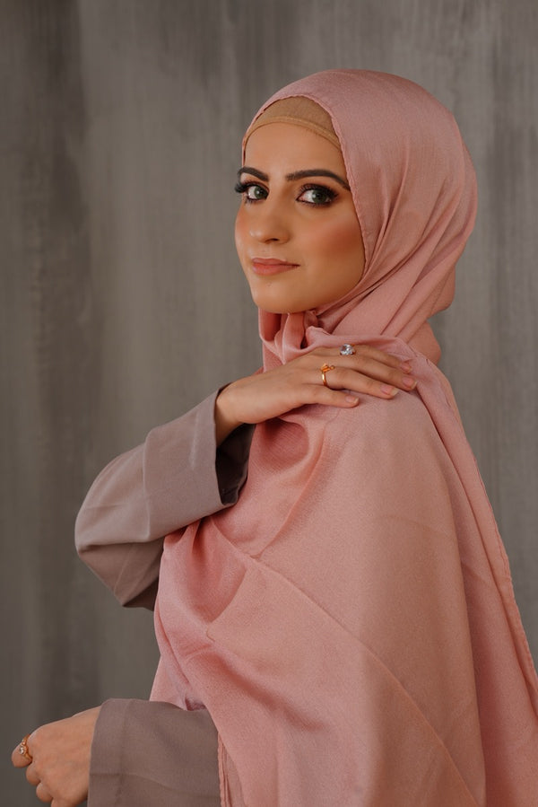 Peachy Pink Crinckle Silk Satin