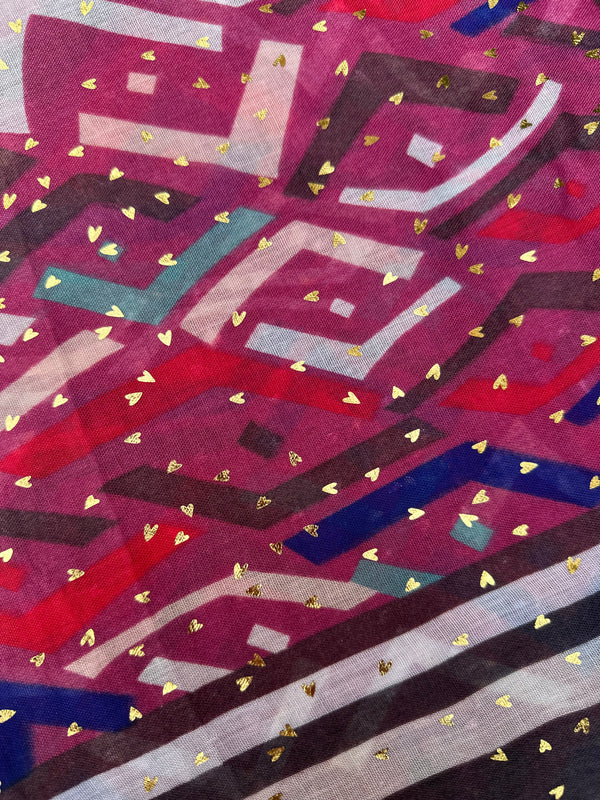 Multi Pink Printed soft lawn