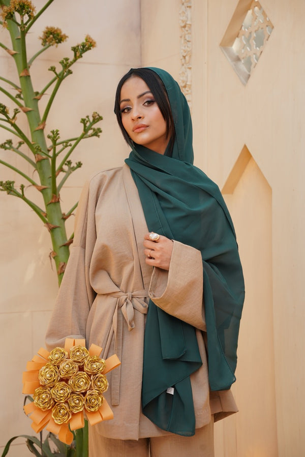 Emerlad Green Plain Georgette