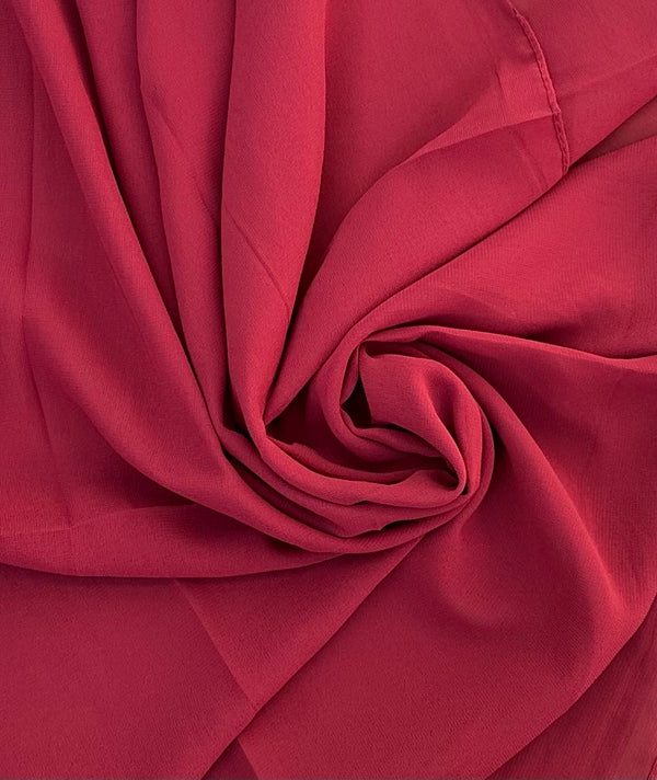 Maroon Plain Georgette