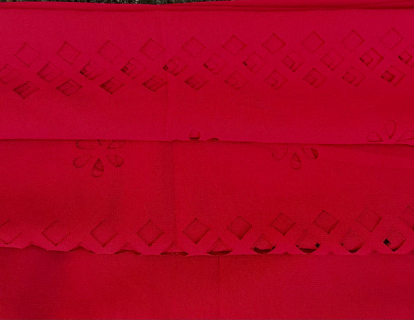Maroon Cut work georgette