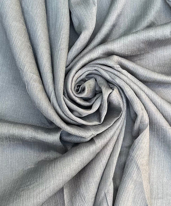Light Grey Crinckle Silk Satin