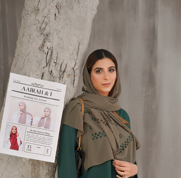 Olive Cut Work Georgette