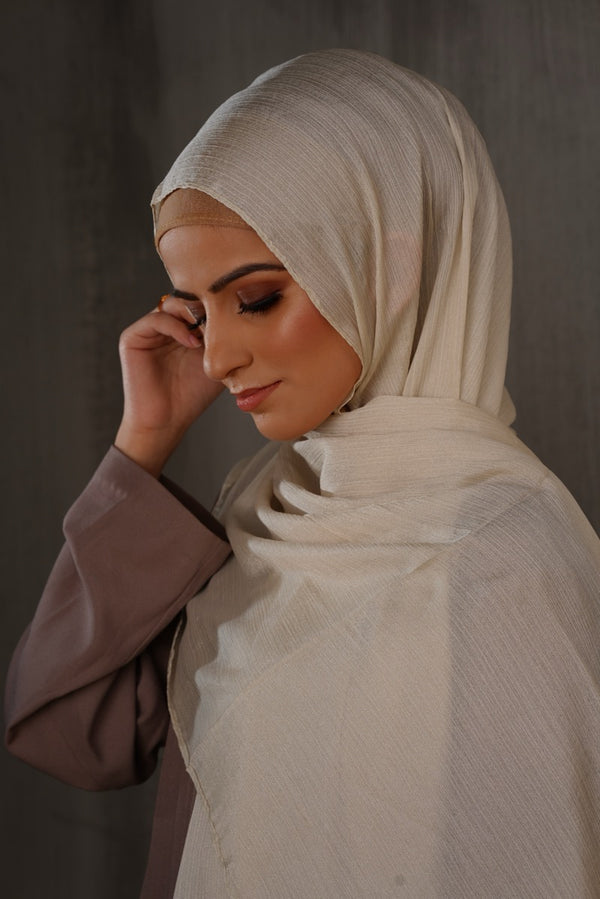 Ivory Crinckle Silk Satin